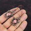 Rhodochrosite Earring Copper Wire Wrapped Earrings Gemstone Copper Jewelry Handmade Earring Unique Style Earring For Gift Wire Wrap Jewelry