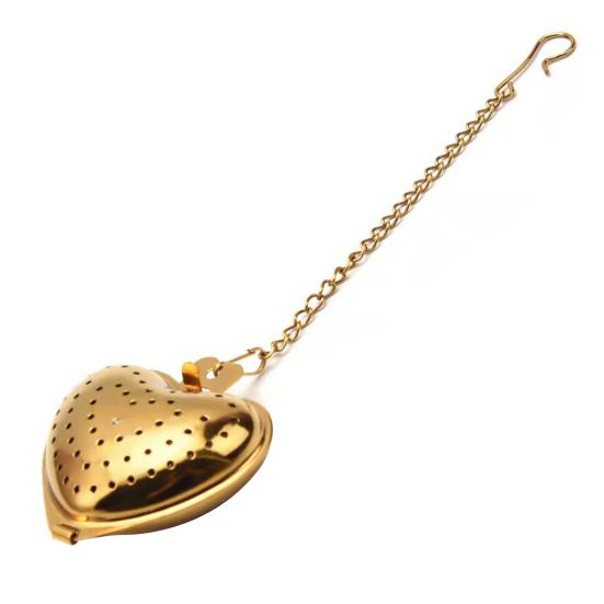 Tea Strainer Heart Shape Rust-free 304 Stainless Steel Rapid-penetration Tea Infuser for Mug