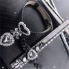Original Y2k leather bow love rhinestone pendant bracelet subculture cute fashion high sense