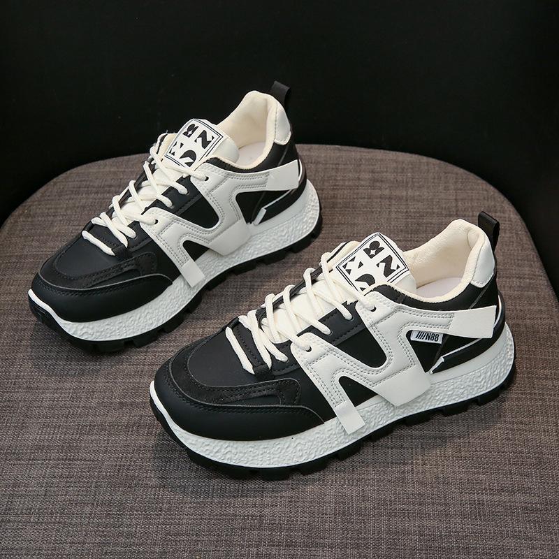 

With skirt, little white shoes, women s platform 2025 new spring platform sports shoes, casual and versatile women s shoes 41 чёрный
