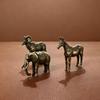 Figurines Animales en Laiton Massif Cheval Bélier Éléphant Rhinocéros Crapaud Tigre Design Rétro Pour Décoration de Maison et de Bureau Cadeau de Collection