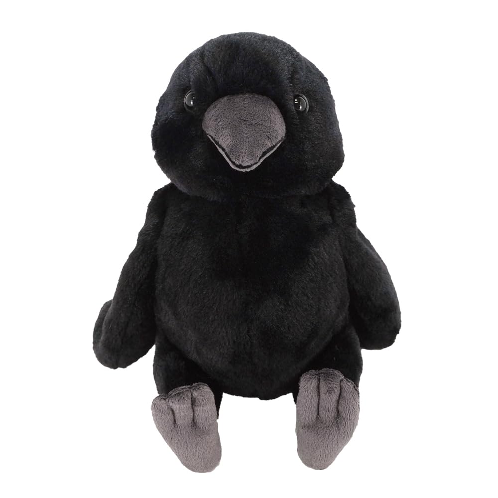 SunLemon Fluffies Medium Crow 15 X 24 X Plush Animal Cute Bird 20.5cm P-1473