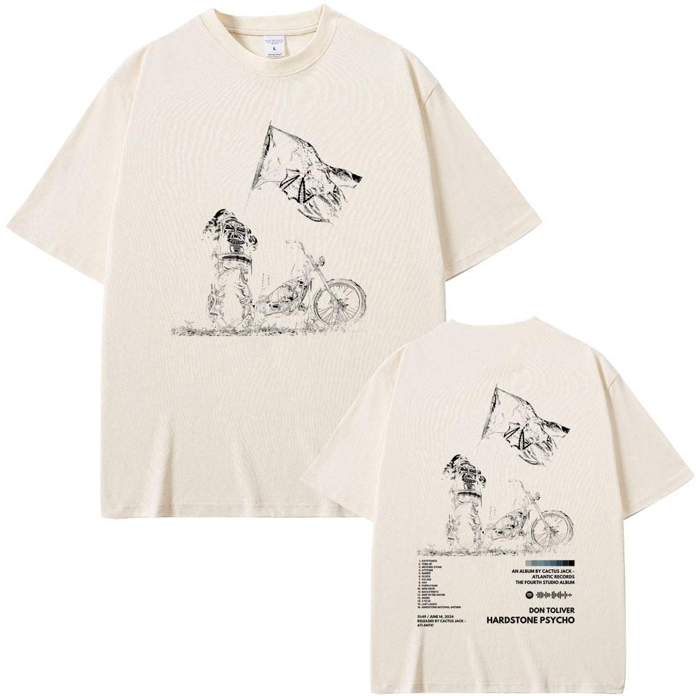 New Hot Sale Rapper Don Toliver Hardstone Psycho Graphic Tshirt Men's Hip Hop Oversized T-shirt Male Fashion Crewneck T Shirts