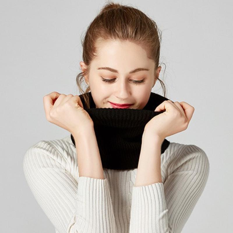 Autumn Winter Knitted Warm Neckerchief Solid Color Soft Versatile Neck Collar Men's and Women's Warm Scarve Scarfs