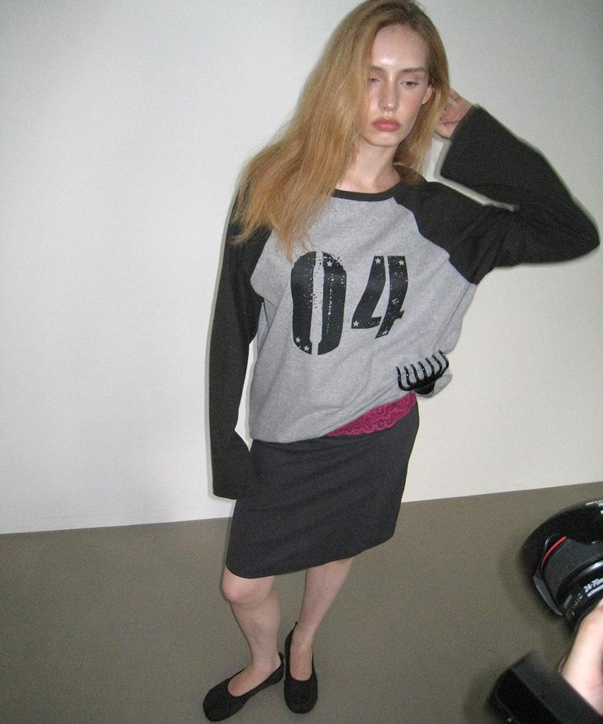 ASURA Collecting 04 Loose Raglan T (Melange Grey+Vintage Black)