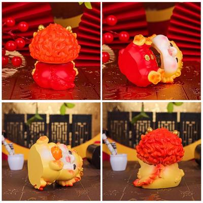 Cute Mini Chinese Dragon Figurines Car Ornaments 3D Mini Cartoon Car Center Console Decoration Car Interior Dashboard Accessorie