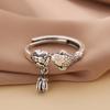 New Personality Creative Carp Lotus 925 Sterling Silver Jewelry Flower Fish Temperament Animal Opening Rings R339
