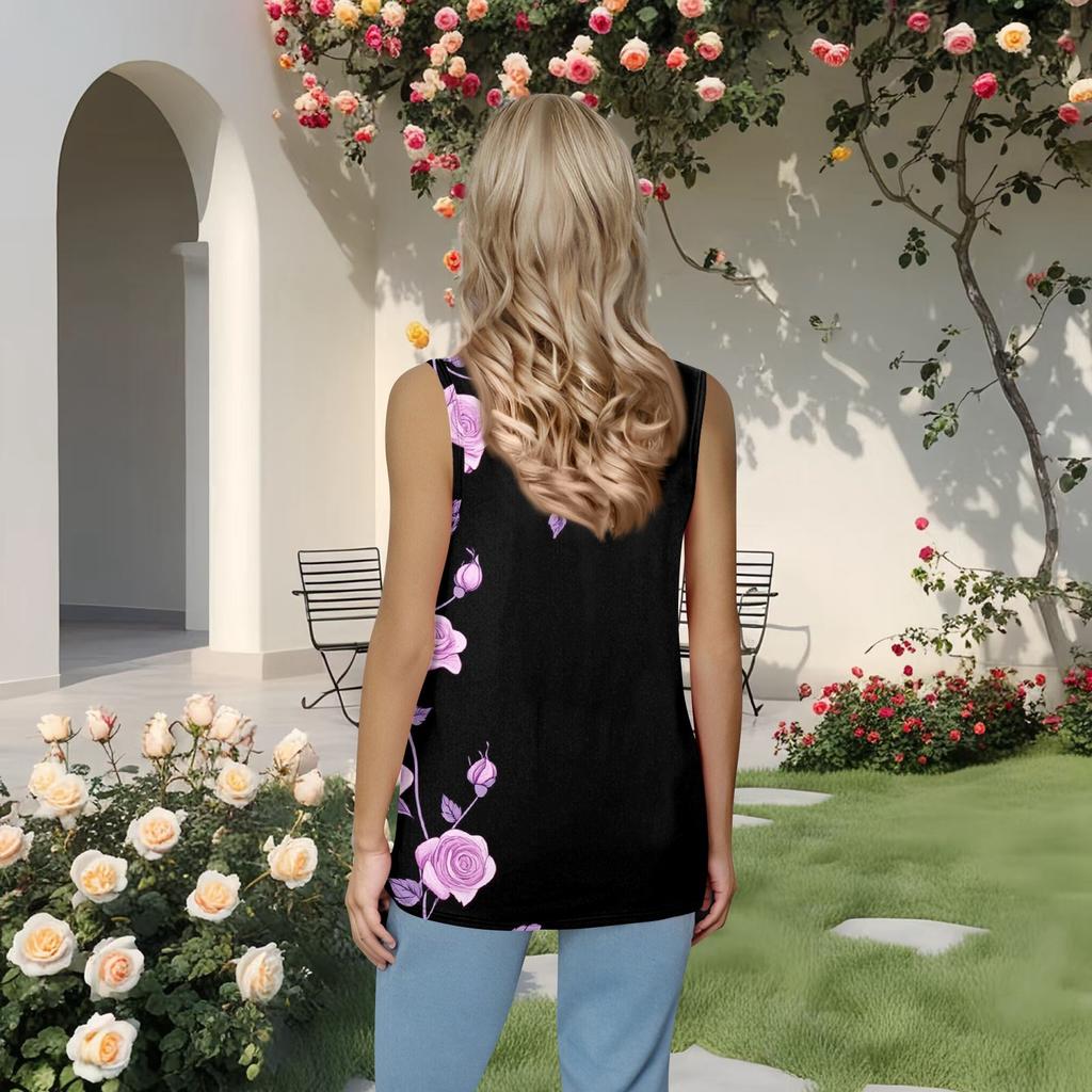 Ärmelloses T-Shirt mit plissiertem, quadratischem Kragen für Damen