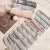 Faltbare Reise-Schmuckaufbewahrungsbox Mehrschichtig Reißverschluss Schmucketui Organizer Roll-Stil Faltbare Schmucktasche
