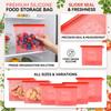 Reusable Silicone Food Storage Bags with Slider for Vegetables And, Medium Size Fridge Bags