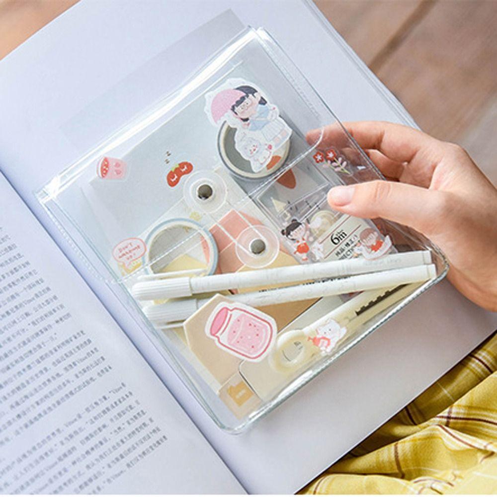 Waterproof PVC Pencil Pouch Square Rectangle Stationery Stickers Bag Cosmetics Bag