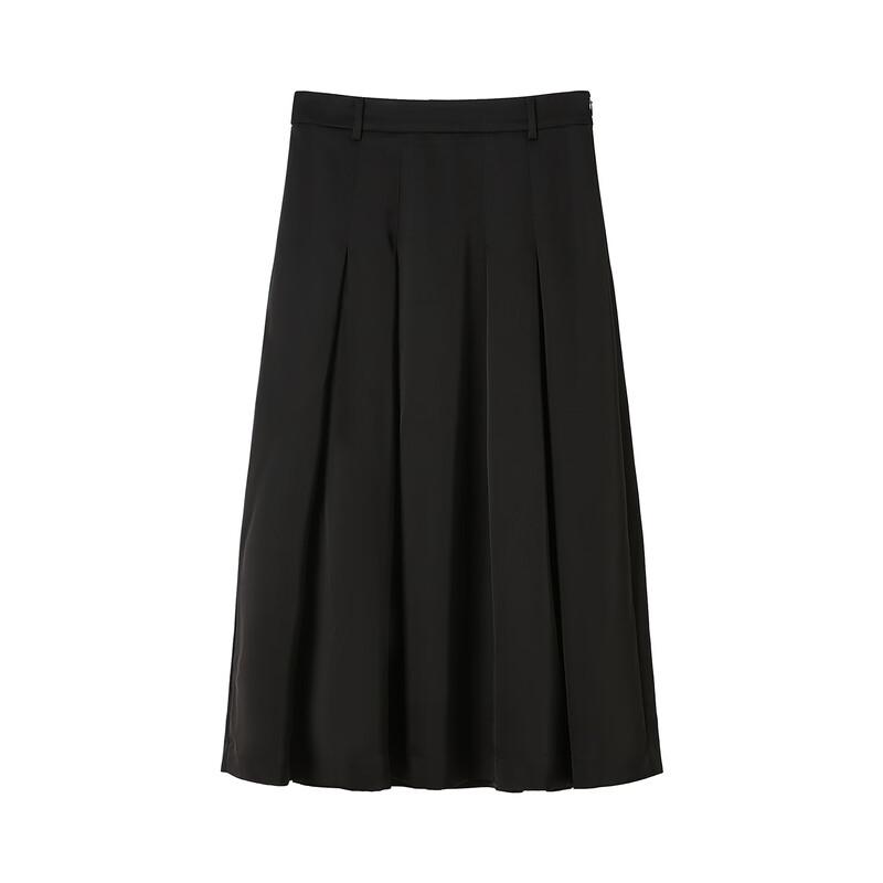 JUZUI Simple Commuter Triacetate A-Line Skirt