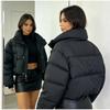 Giacca Corta con Collo Alto Manica Lunga Larga Casual da Donna Calda 2026 Inverno Outfit Versatile