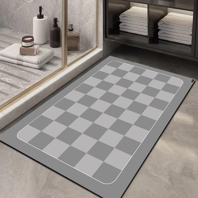 Diatomaceous Mud Mat Resistant To Dirty Toilet Door Simple Air Moisture-wicking Mat Home Toilet Quick Drying Easy To Take Care of Non-slip Mat