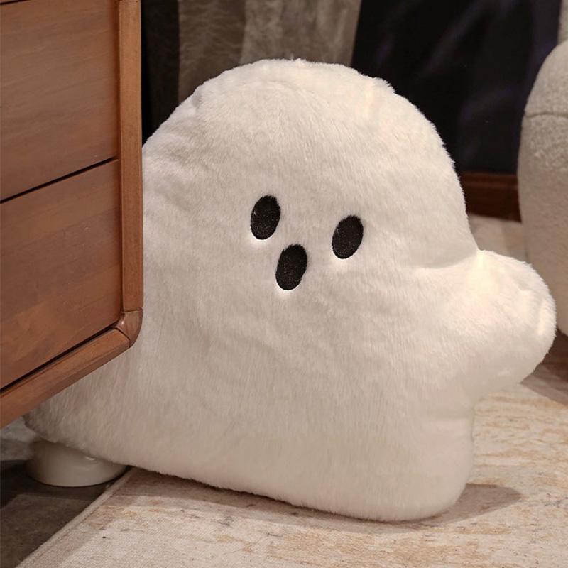 Kawaii Halloween Cloud Ghost Pillow Plush White Ghost Soft Dolls Home Decor Chair Cushion Keychain Hanging Acssories Toy Gift