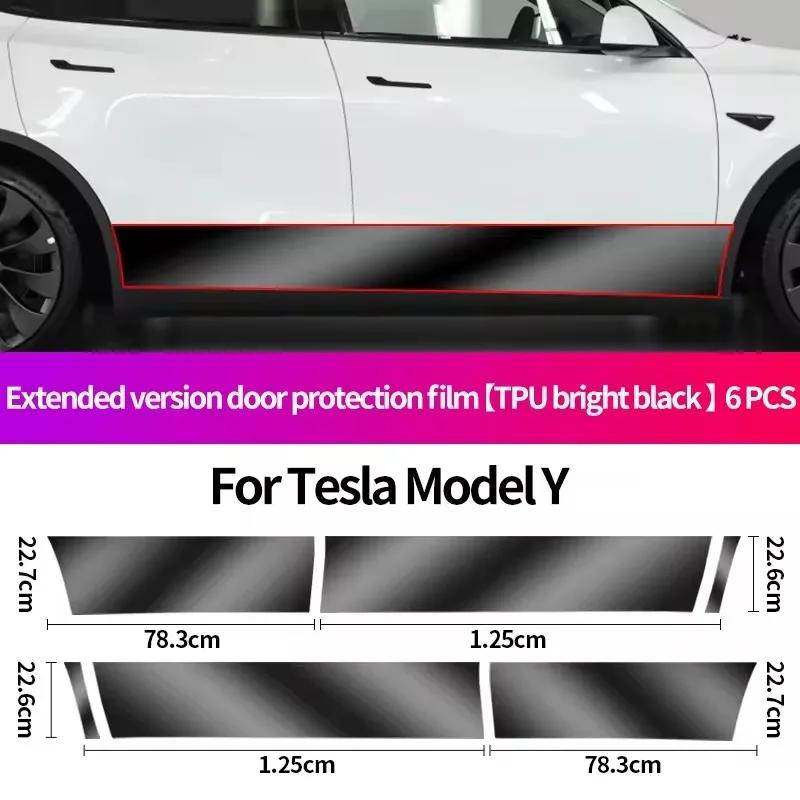 For Tesla Model 3 Model Y Car Rear Door Triangle Pre-cut Anti-Scratch Protective Film Refit Accessories TPU Transparent Sticker