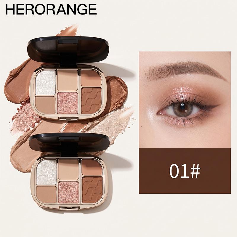 Southeast Asia Best-Selling Soft Blend Six-Color Eyeshadow Palette – Matte & Shimmer, No Fallout, Easy Blend, Yellow Skin Friendly