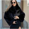 VAYLA Thick Warm Faux Fur Coat for Women With Belt Turn Down Collar Fur Parkas New Winter Short Loose Fluffy Outerwear