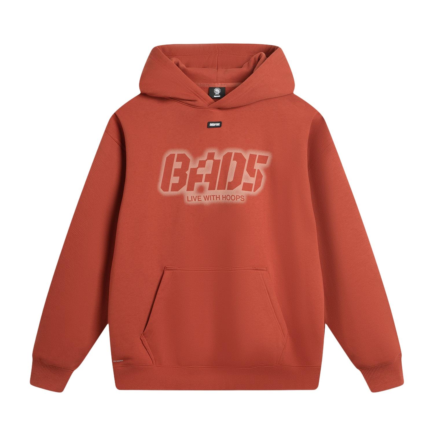 

Li Ning Bad5 Loose Fit Hooded Letter Embroidery Logo Fleece Sweatshirt Men sweatshirt AWDV877-7 XL