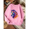 European sizes Kids' Stylish Round-Neck Sweatshirt, Casual Print Top