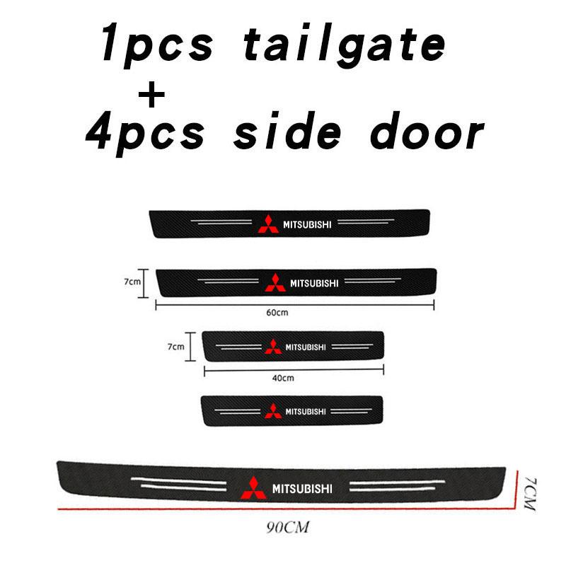 Car Carbon Fiber Door Sill Welcome Pedal for Mitsubishi Pajero Sport Eclipse Cross L200 Colt Delica Ralliart Triton Accessories