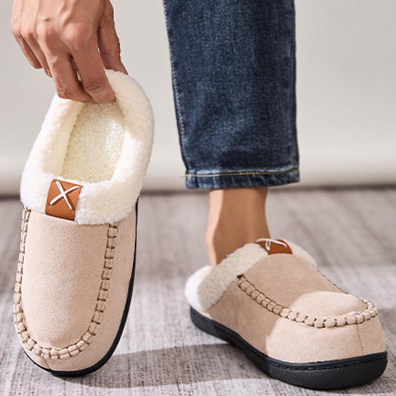Fashion Fashion Mix Color Plush Slippers Women Comfortable Faux Suede Cotton Slippers Woman 2025 Slip On Non Slip Cotton Slides Female
