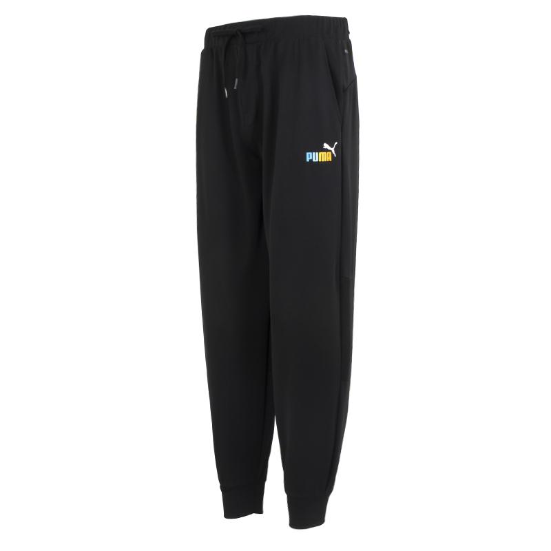 Puma Solid Color Logo Joggers Unisex Bottoms Black 678007-01