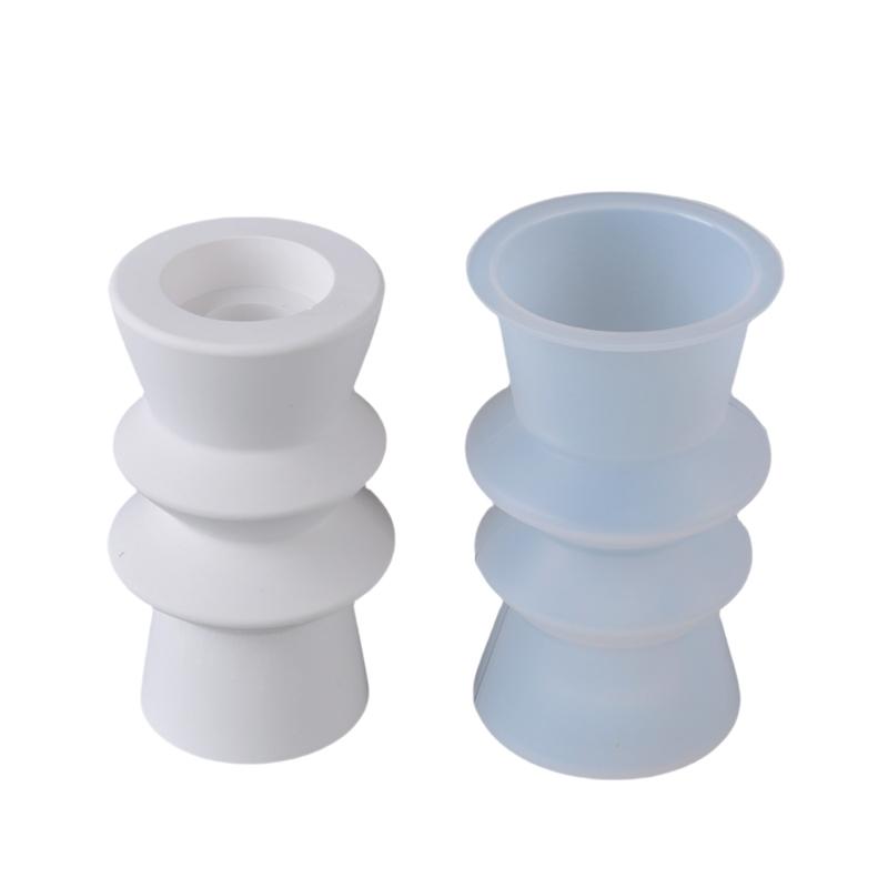 Roman Pillar Candle Holder Silicone Molds Nordics Style Candlestick Molds Plasters Casting Molds Table Decorations