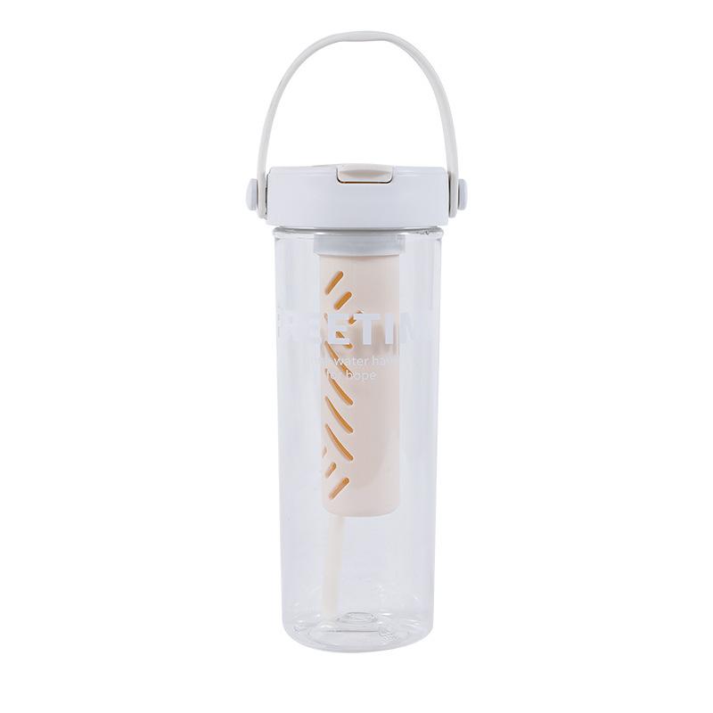 Water bottle new large capacity girls will carry straw cup summer water cup tea separation tea cup
