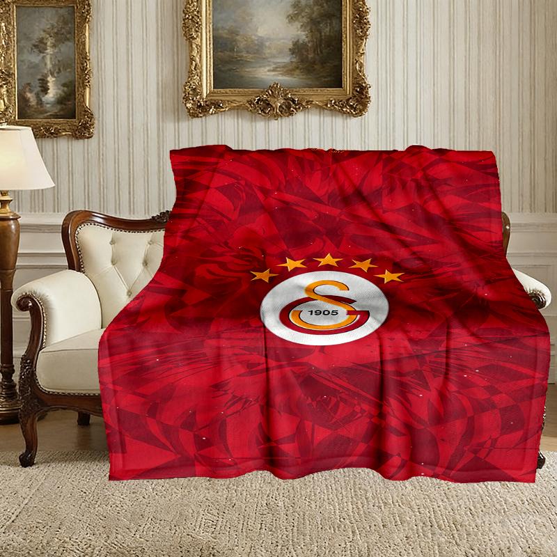 Galatasaray SK Pattern Blanket, Cozy Blanket for All-Season Comfort on Sofas, Beds, Office, Car, Camping and Travel