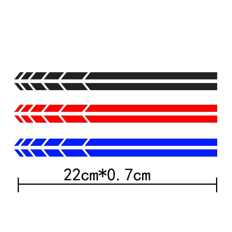 Hot Car Sticker 2 Sets 4PCS Truck Vinyl Stripe Rearview Side Mirror Decal Vehicle Body Accessories Black /Silver 20 * 0.7cm