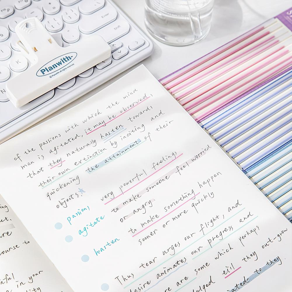 1pcs Macaron Color Sticky Strips 160 Sheets Fluorescent PET Transparent Memo Pad Index Stickers Office