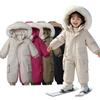 One Piece Romper Puffer Jacket for Toddler Baby Fall Winter Warm Zip Puffer Ski Jumpsuit for Girls Boys Hooded Coat Outwear Kids Outdoor Snowsuit