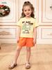 Little Maven European Cartoon Girls' Summer Short Sleeve Set - Cute Children's Outfit