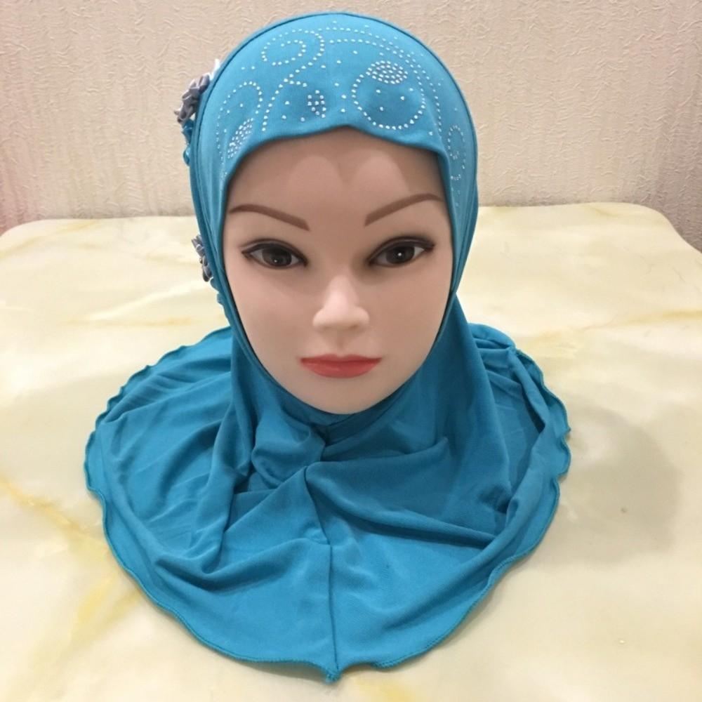 Zum Überziehen Kinder Hijab Jersey Material Islamisches Kopftuch Schönes Mädchen Hijab Eid