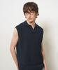Generalidea Man Open Collar Knit Vest [Dark Navy] / Gf2Mkv015