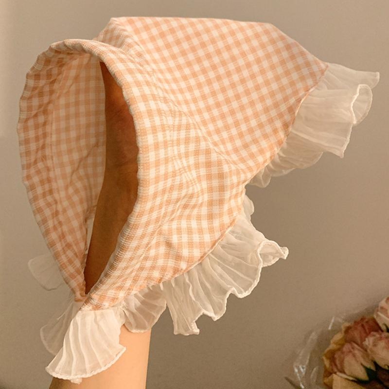 Haar-Schal Stirnbänder im französischen Stil Dreieckiges Kopftuch Haarband Karierte Bandanas Stirnbänder Süßes Haarschmuck
