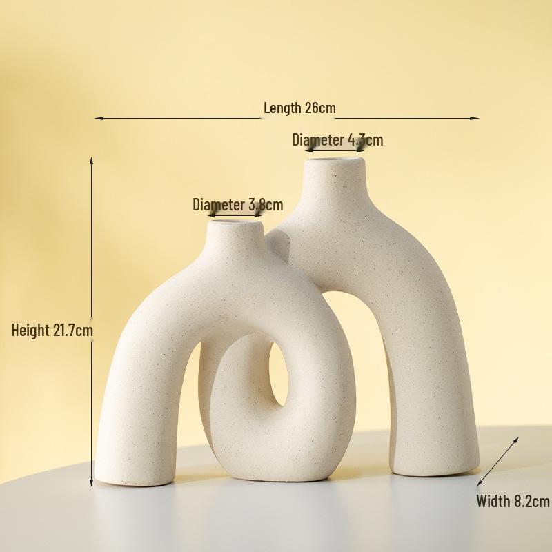 Nordic Style White Ceramic Vase for Elegant Living Room Flower Arrangements