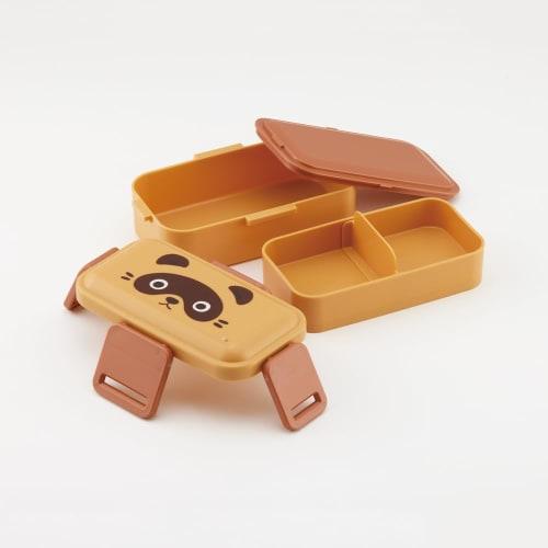 Skater Tanuki Bento Box, 600ml, Antibacterial, Soft Filling, Dome-Shaped Lid, Two-Tier, Women's, Made in Japan, PFLW4AG-A