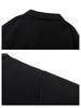 Men's Trendy Black Fake Two-Piece Lapel Hoodie Polo Shirt for Spring/Autumn