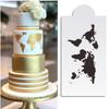 Border Baking Template Art Plastic DIY Fondant Molds Cake Decorating Tool Cake Stencil World Map