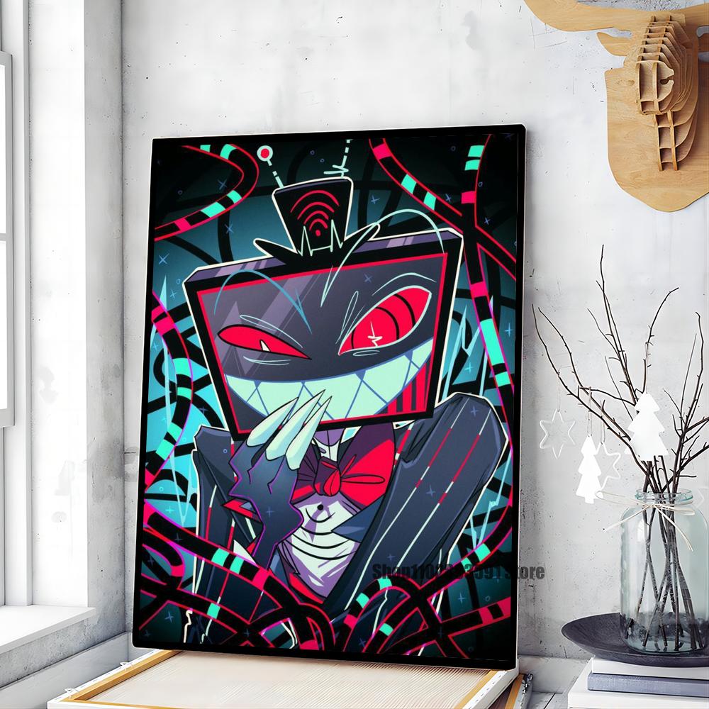 1pc  H-Hazbin Cartoon Hotel Poster Paper Print Home Bedroom Entrance Bar Cafe Art Painting Decoration