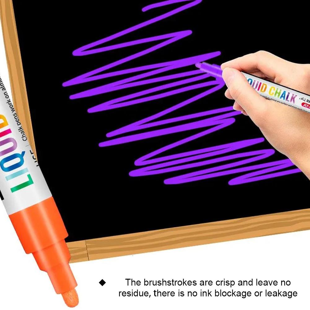 Colored Liquid Chalk Can Wipe 8 Colors of Dust-free Blackboard Graffiti Markers Markers Light Boards Fluorescent Pens