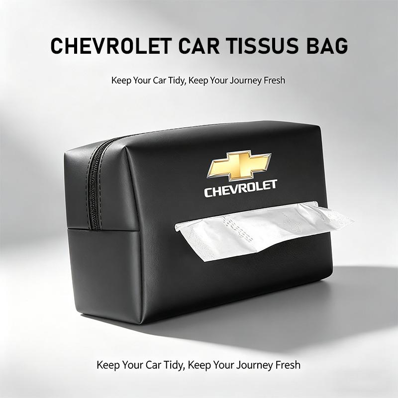 PU Leather Car Tissue Box Holder Interior Accessories Tire Valve For Chevrolet Spark Captiva Cruze Malibu Equinox Trax Camaro