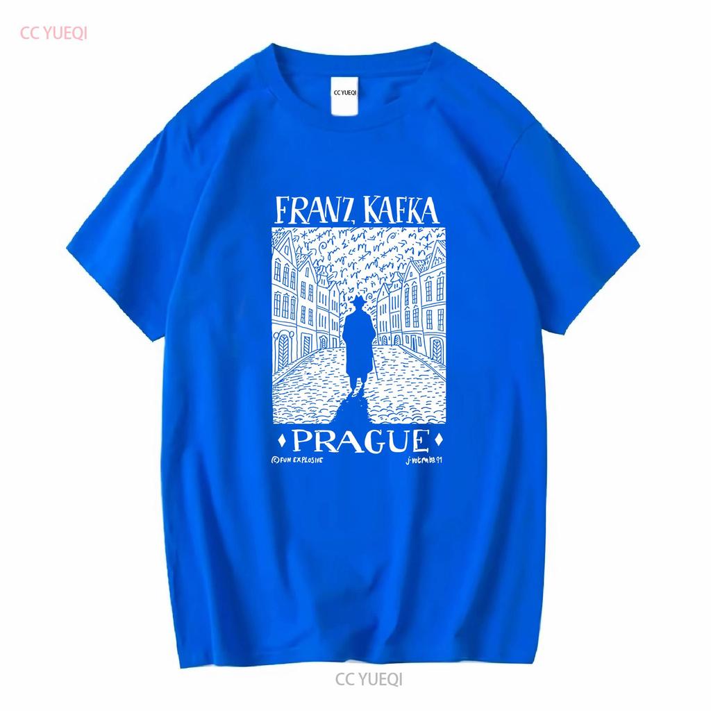 Vintage 1991 Franz Kafka Prague Art T Shirt Size XL Black vintage Washed streetwear Comfortable Slightly fashion Casual
