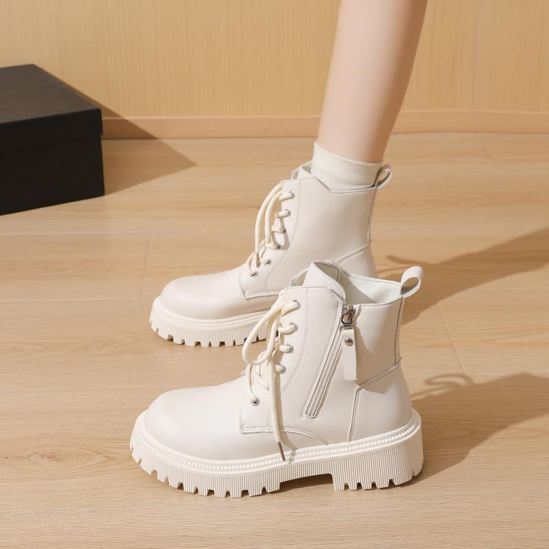 Women’s Winter Boots Casual Brown Short Motorcycle Boots Street Style Black Warm Ankle Boots with Fur Plus Size