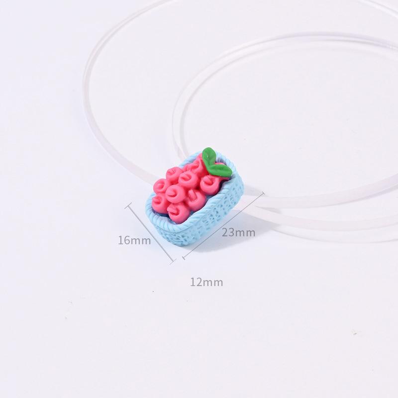 Yiwu Wintop Kawaii Style 3d Simulation Mixture Fruit Basket Design Flat Back Resin Cabochons for Diy Kit
