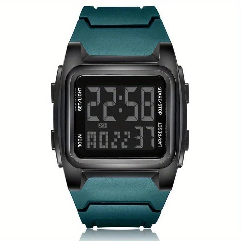 Reloj Electrónico Deportivo Cuadrado Estilo  Vida  Los Hombres Relojes Impermeables  Pulsera Luminoso Multifunción