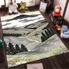 Modern Carpet with Pastoral Landscape, Rolling Hills, and Wildflowers Suitable for use as an anti-slip for living room bedroom sofas