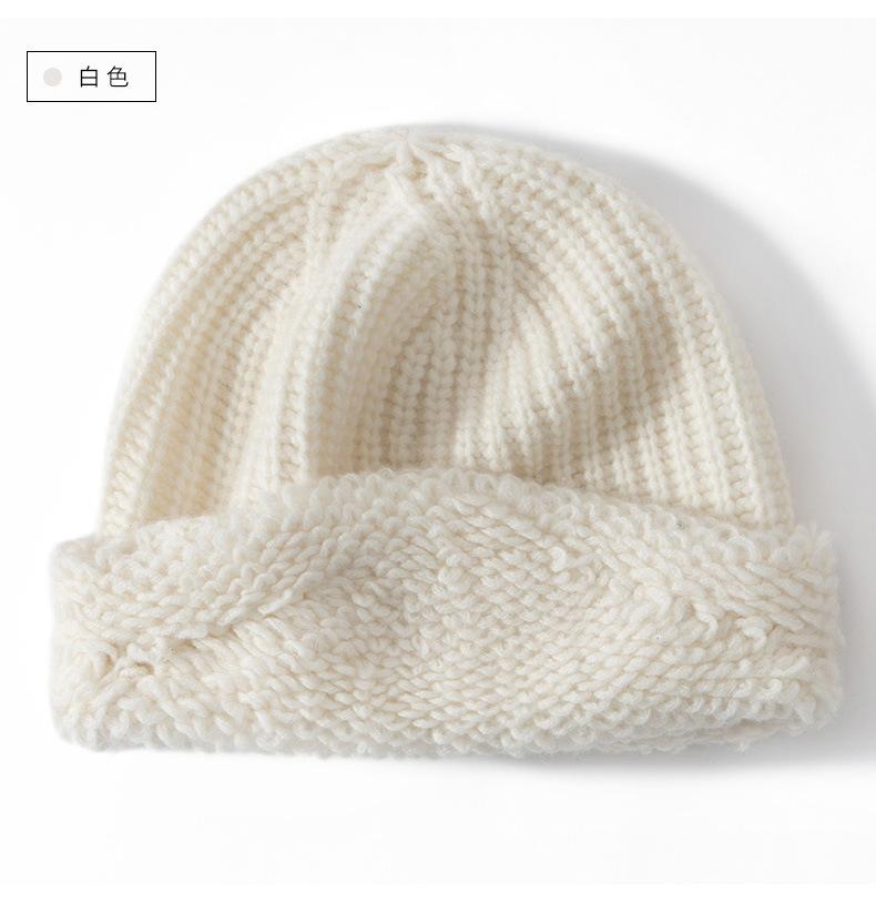 Popular export single cashmere hat women's autumn and winter knitted towel craftsmanship shows small face and loose ear protectors
